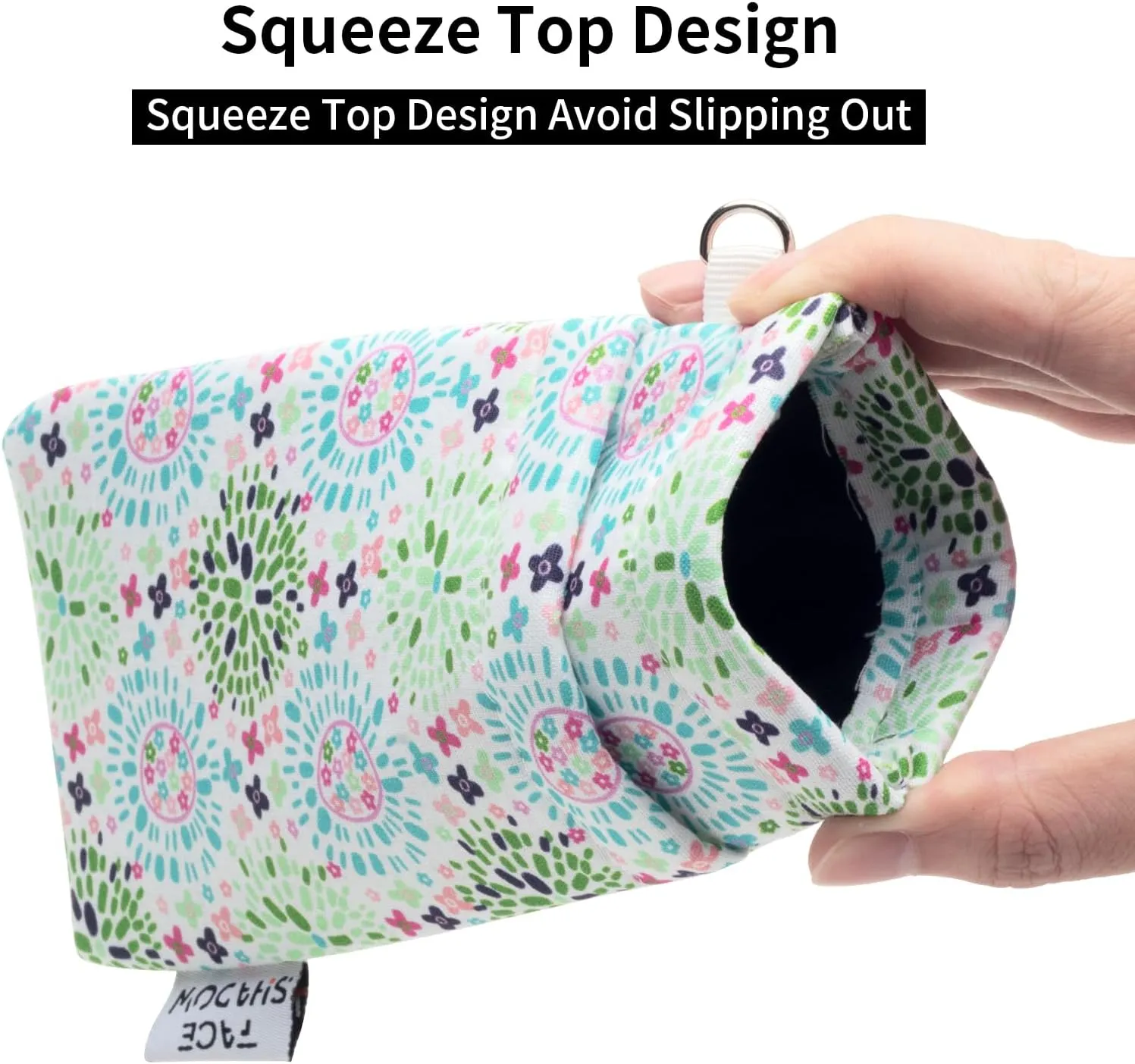 Face Shadow Double Glasses Case Soft Eyeglass Case For Women Men Squeeze Top Sunglasses Case With Cleaning Cloth
