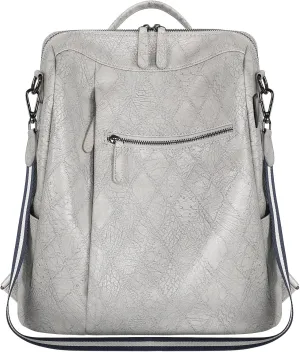 FALANKO Backpack Purse for Women, 15.6 inch Laptop Backpack Large Shoulder Bags for Work Office Airplane Travel Bookbag, Women Fashion Anti-Theft PU Leather Handbag with USB Charging Port