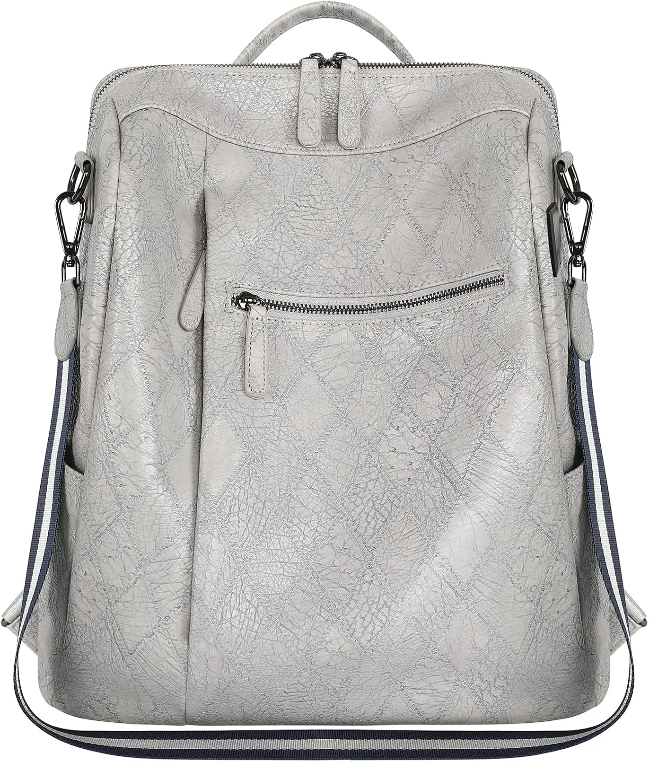 FALANKO Backpack Purse for Women, 15.6 inch Laptop Backpack Large Shoulder Bags for Work Office Airplane Travel Bookbag, Women Fashion Anti-Theft PU Leather Handbag with USB Charging Port