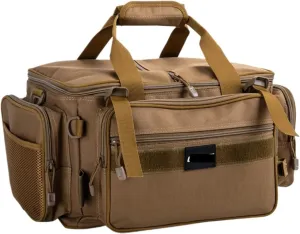 Fishing Bag Waterproof Crossbody Large-Capacity Fishing Rod Special Storage Tackle Bag(Khaki M)