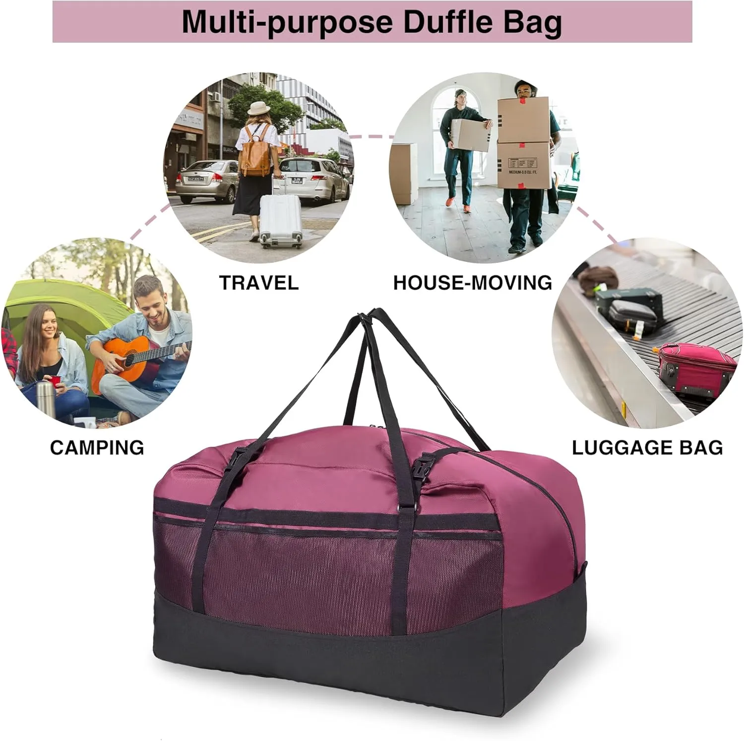 Foldable Travel Bag,100L Large Duffel Bag for Travel, Lightweight Waterproof Tote Bag