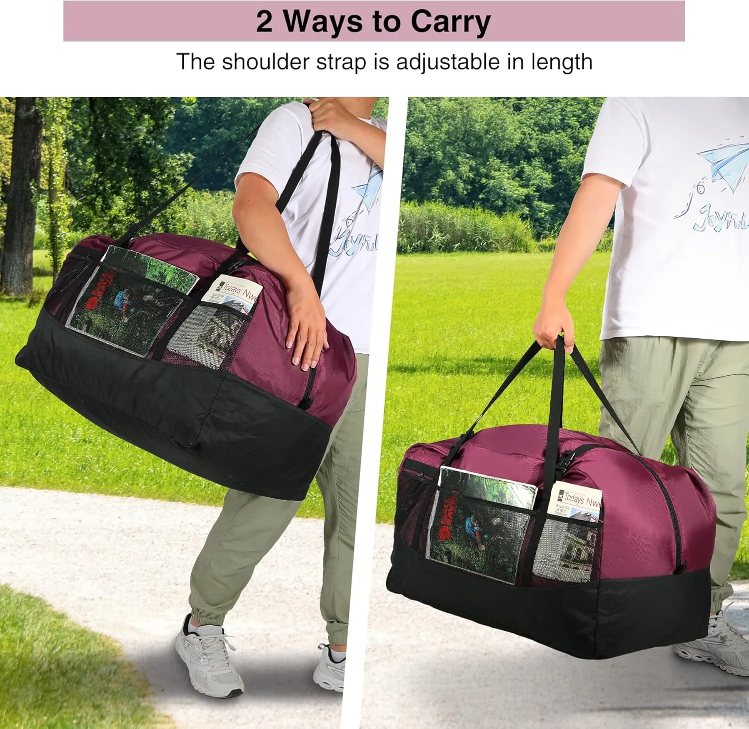 Foldable Travel Bag,100L Large Duffel Bag for Travel, Lightweight Waterproof Tote Bag