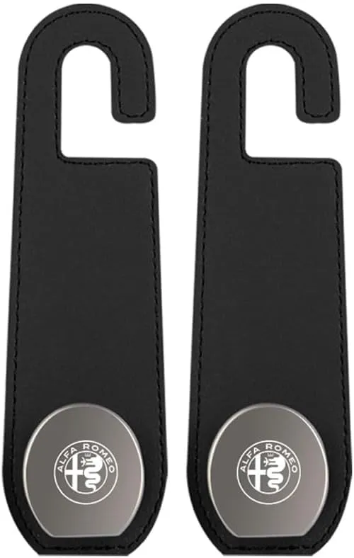for Alfa Romeo Spider Convertible 2019 2020 2021 2022 Car Seat Hooks,Car Storage Hooks Back Seat Headrest Hanger Backrest Hooks for Bags, Purses, Handbags,B Black