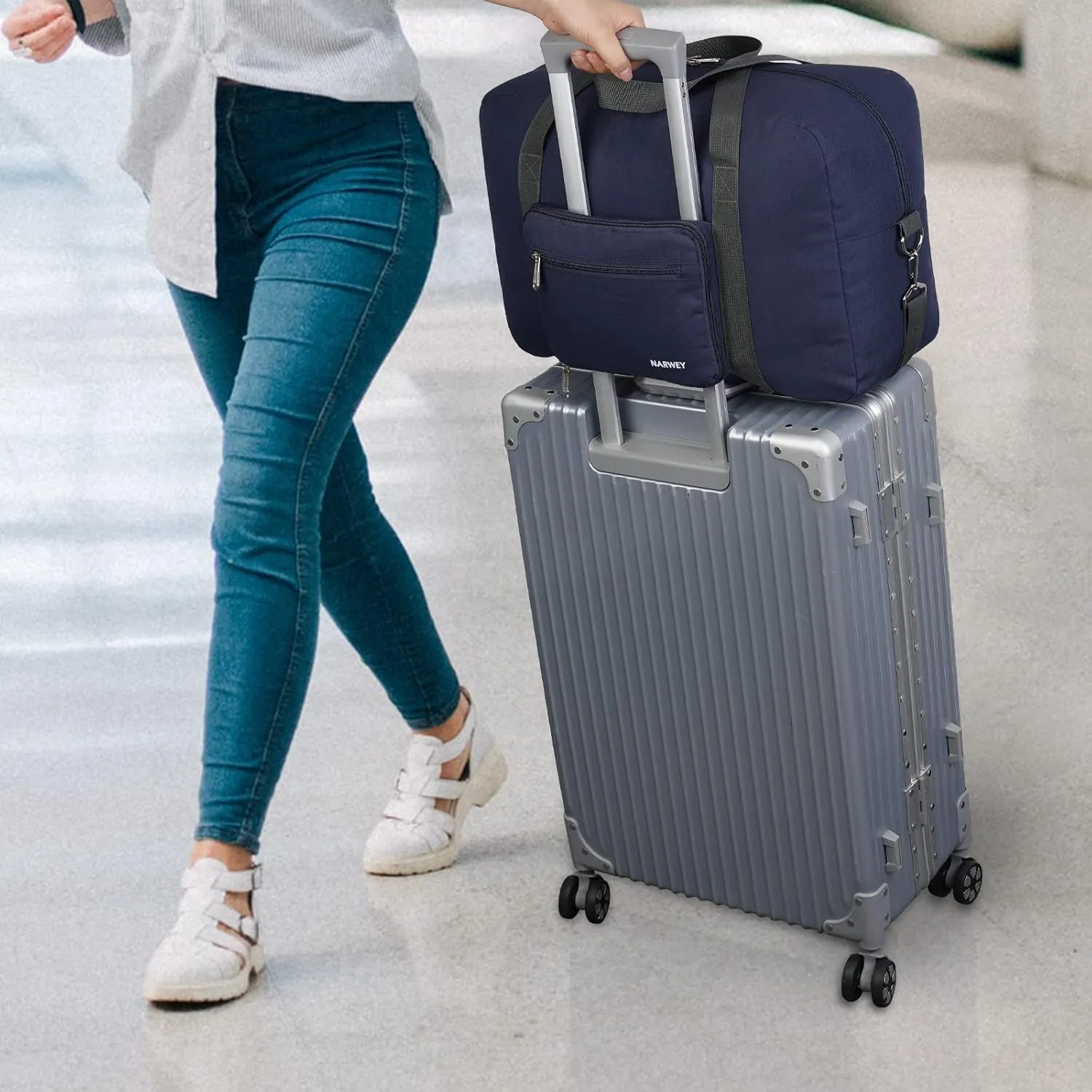 For Spirit Airlines Foldable Travel Duffel Bag Tote Carry on Luggage for Women and Girls