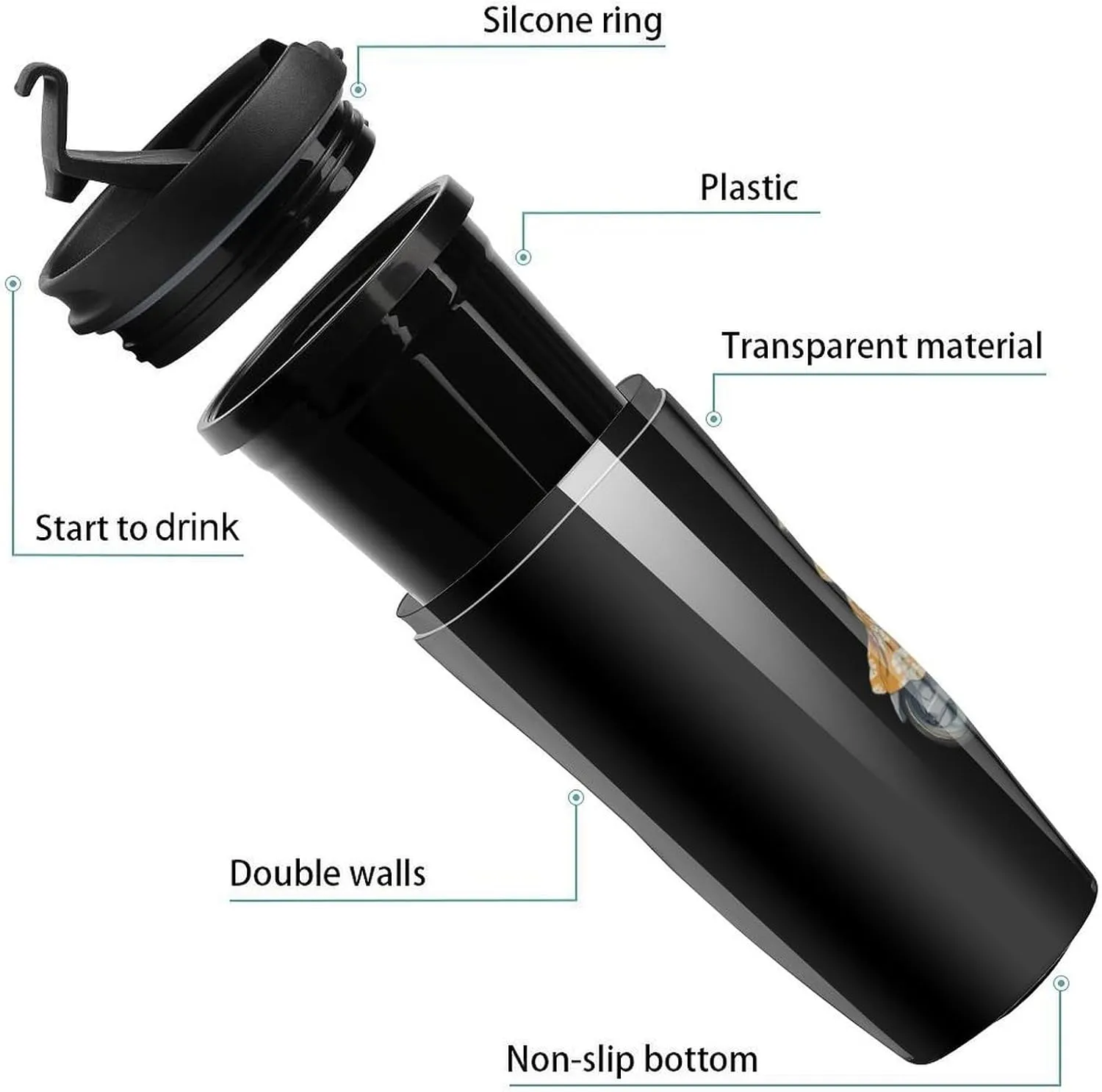 Frog Ride Motorcycle Coffee Mug with Lid Portable Tumbler Water Bottle for Travel Business 350ml