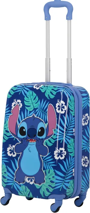 FUL Unisex Kid's Disney Stitch 21 Inch Carry On Luggage, Hardshell Rolling Suitcase with Spinner Wheels, Blue
