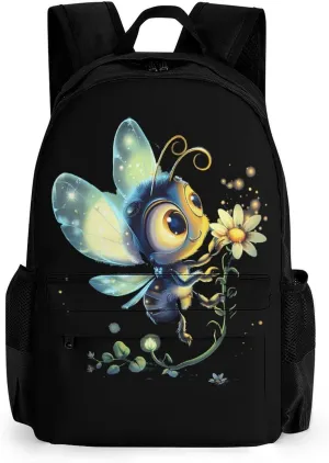 Funny Firefly Bugs Insects Laptop Backpack for Men Women Shoulder Bag Business Work Bag Travel Casual Daypacks