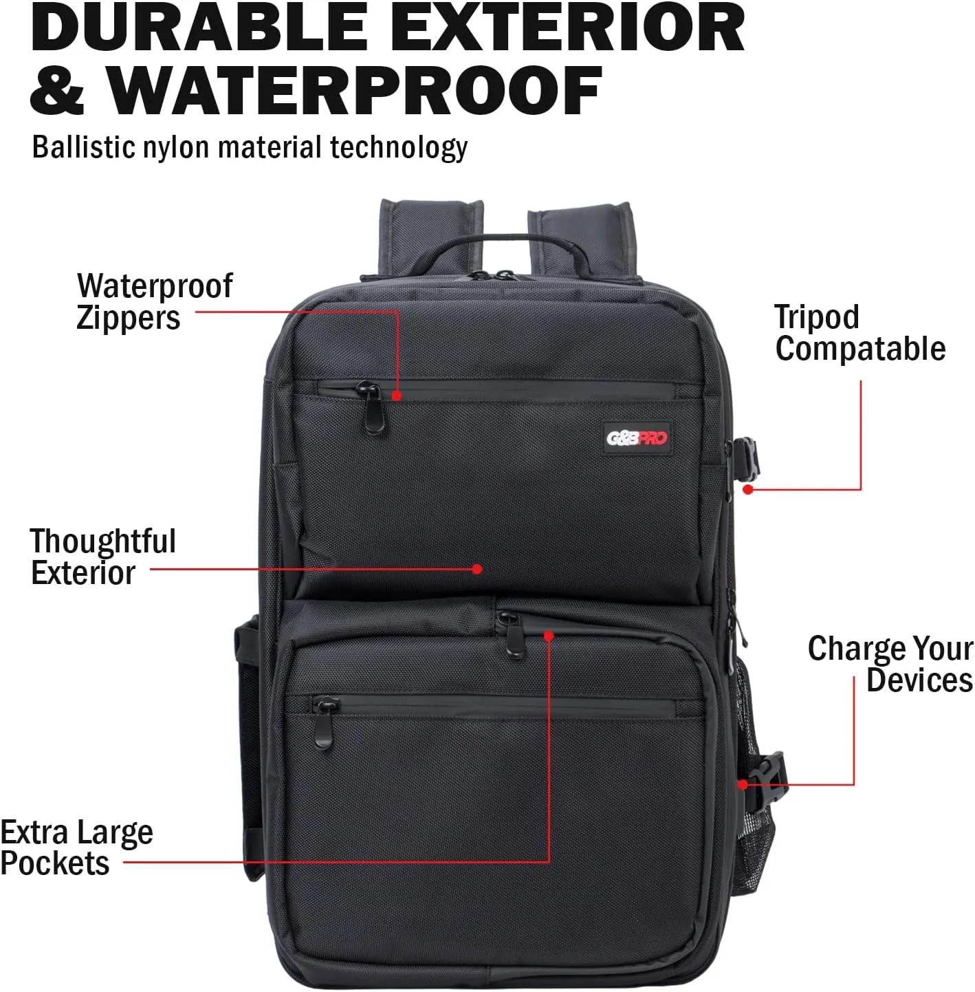 G&BPRO Full Size Backpack with Extending Tray System | All-in-one Mobile Workstation Travel Bag