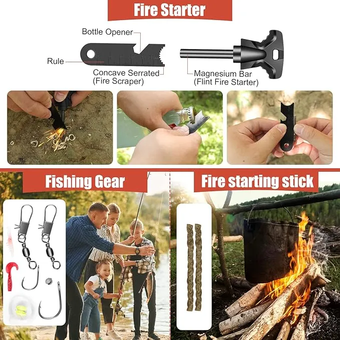 Gifts for Men Dad Husband, Christmas Day, Survival Kits 14 in 1,Survival Gear and Equipment, Cool Gadget, Birthday Gifts for Him Boy Boyfriend Teen Son Daughter Kids Women, for hiking,Outdoor Camping