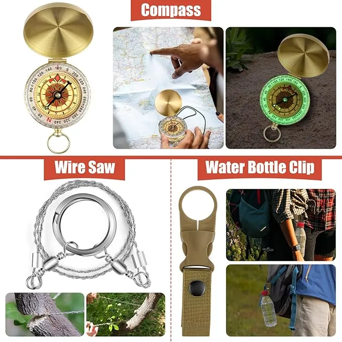 Gifts for Men Dad Husband, Christmas Day, Survival Kits 14 in 1,Survival Gear and Equipment, Cool Gadget, Birthday Gifts for Him Boy Boyfriend Teen Son Daughter Kids Women, for hiking,Outdoor Camping