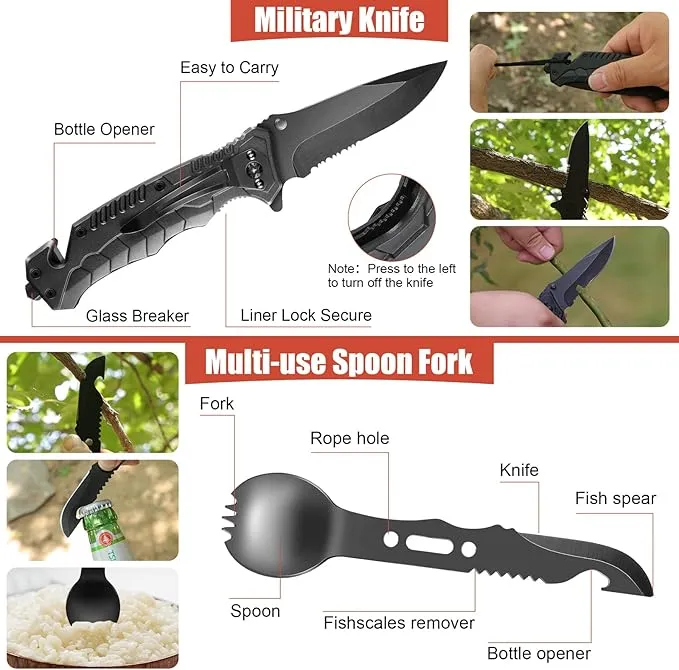 Gifts for Men Dad Husband, Christmas Day, Survival Kits 14 in 1,Survival Gear and Equipment, Cool Gadget, Birthday Gifts for Him Boy Boyfriend Teen Son Daughter Kids Women, for hiking,Outdoor Camping