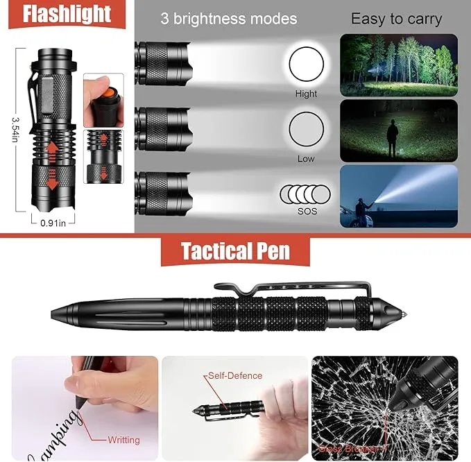 Gifts for Men Dad Husband, Christmas Day, Survival Kits 14 in 1,Survival Gear and Equipment, Cool Gadget, Birthday Gifts for Him Boy Boyfriend Teen Son Daughter Kids Women, for hiking,Outdoor Camping