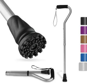 GPTCAMP Walking Cane and Walking Stick for Men Women,Lightweight Folding Canes with Offset Soft Cushioned Handle,Adjustable & Collapsible,Mobility & Leg Surgery Recovery