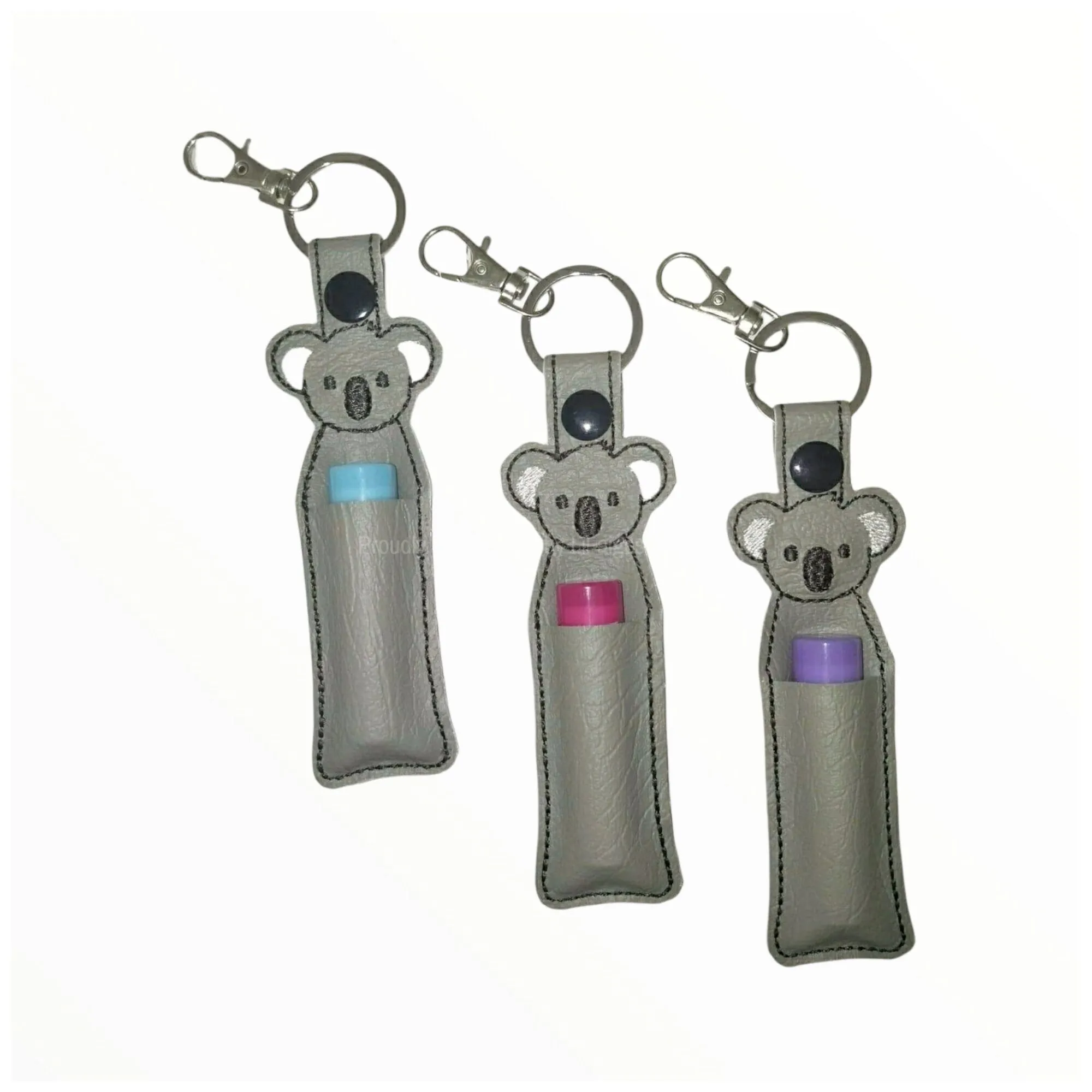 Handmade Koala Lip Balm Holder Keychain with Lip Balm Options, Made in Australia