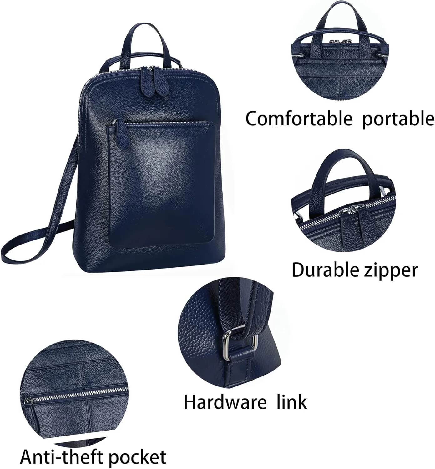 HESHE Backpack for Women Leather Backpack Purse Convertible Designer Bag Back Pack for Work Everything Bag