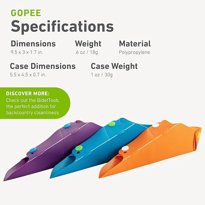 humangear GoPee Female Urination Device, Folds Transforms Instantly to Flat Pocketable Stand to Pee, Pee Easily Fully Clothed, Comfortable, Ultra-Compact, Reusable, Travel Outdoors, Includes Case