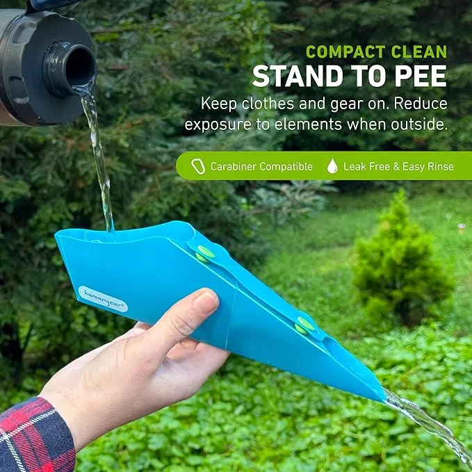 humangear GoPee Female Urination Device, Folds Transforms Instantly to Flat Pocketable Stand to Pee, Pee Easily Fully Clothed, Comfortable, Ultra-Compact, Reusable, Travel Outdoors, Includes Case