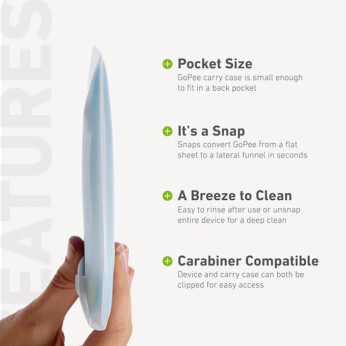 humangear GoPee Female Urination Device, Folds Transforms Instantly to Flat Pocketable Stand to Pee, Pee Easily Fully Clothed, Comfortable, Ultra-Compact, Reusable, Travel Outdoors, Includes Case