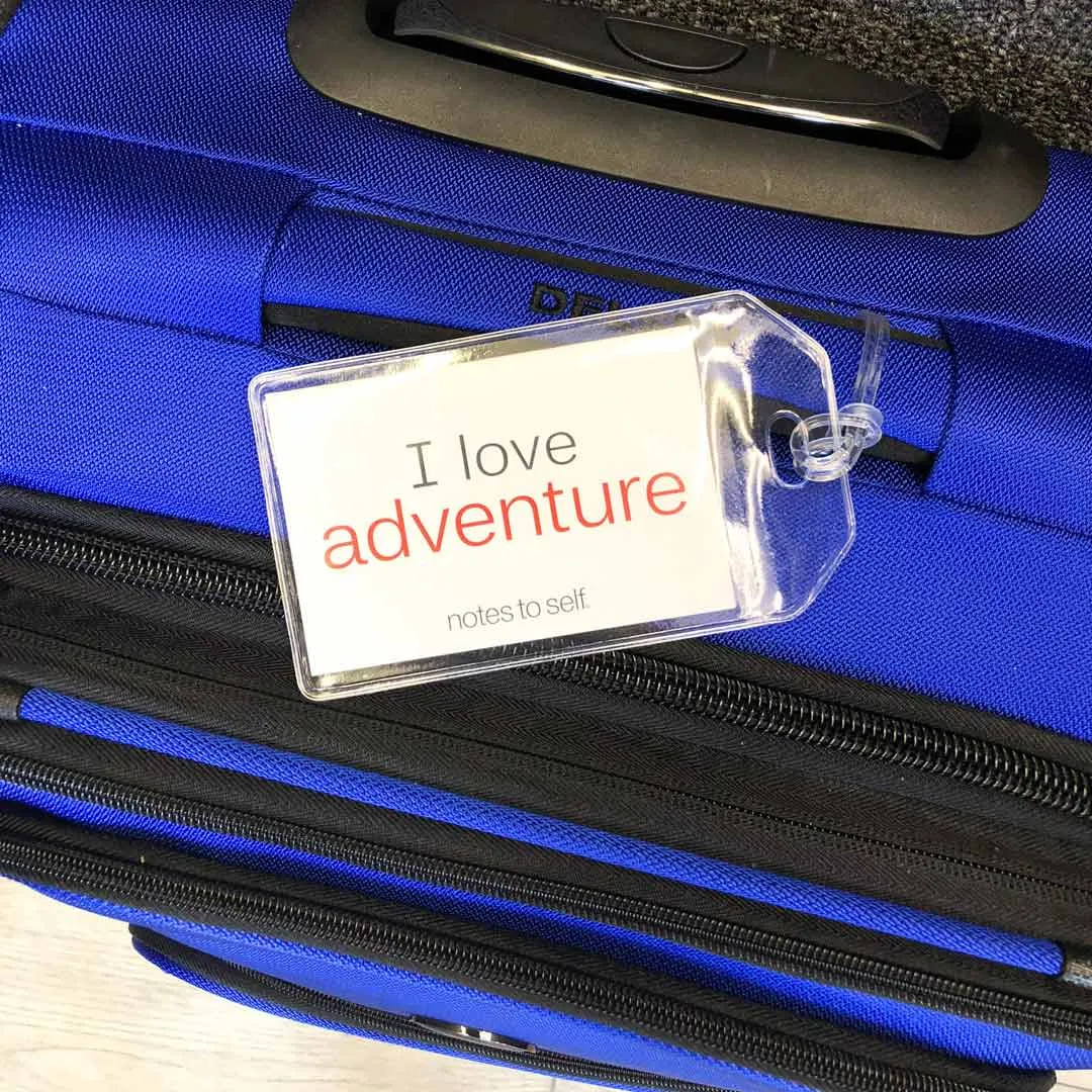 I love to travel™   I love adventure™ luggage tag