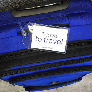 I love to travel™   I love adventure™ luggage tag