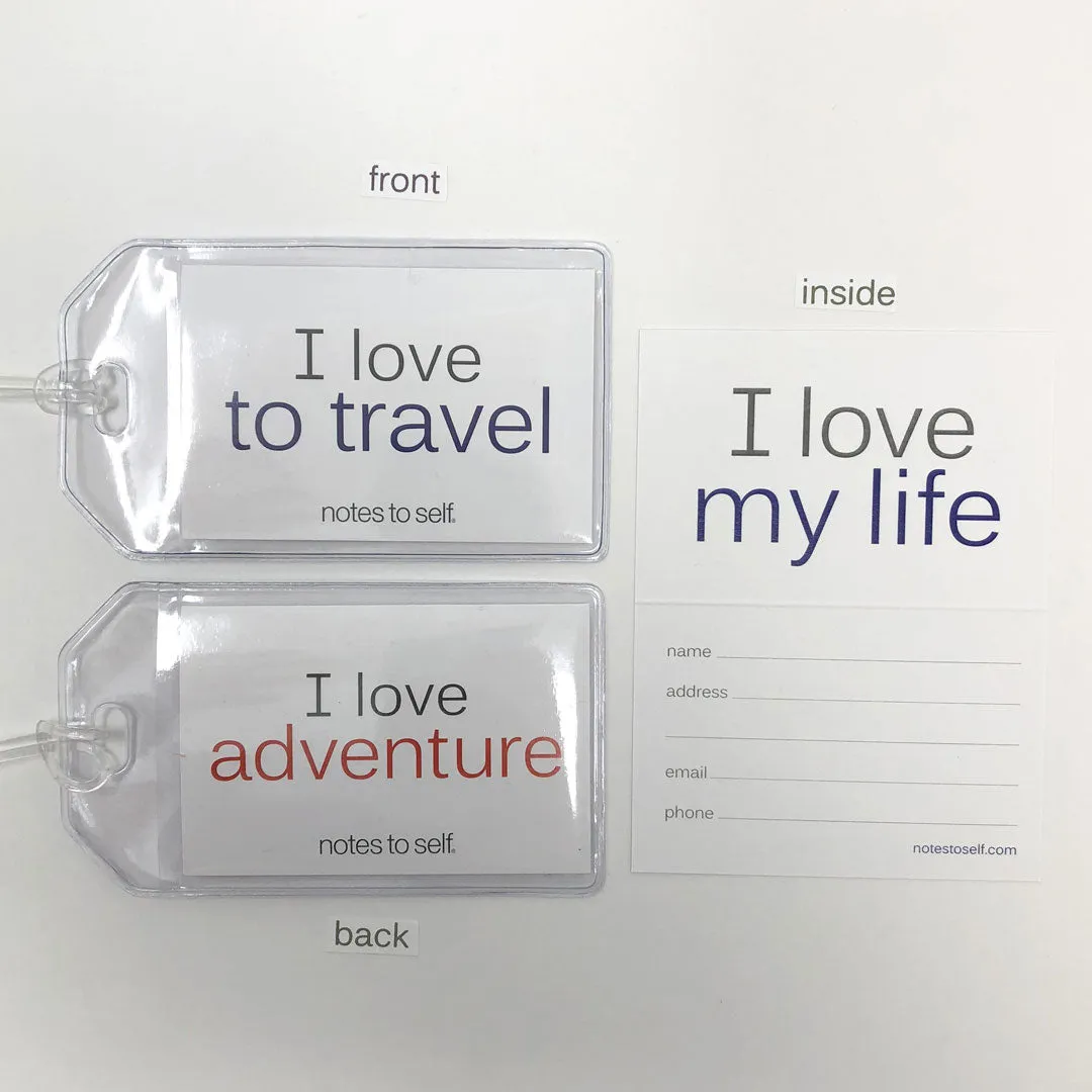 I love to travel™   I love adventure™ luggage tag