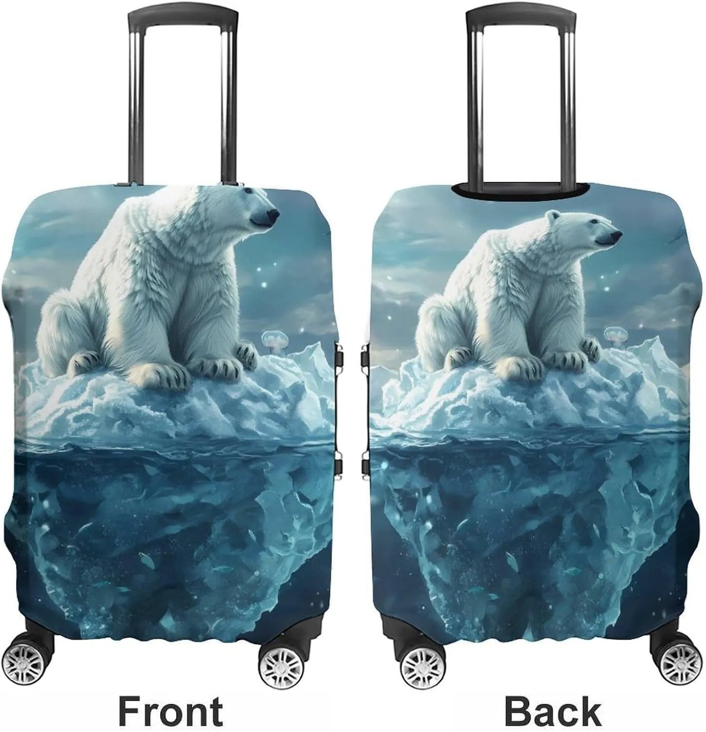 Icebergs and Polar Bears Luggage Cover for Suitcase Luggage Protector Travel Bag Covers for Luggages