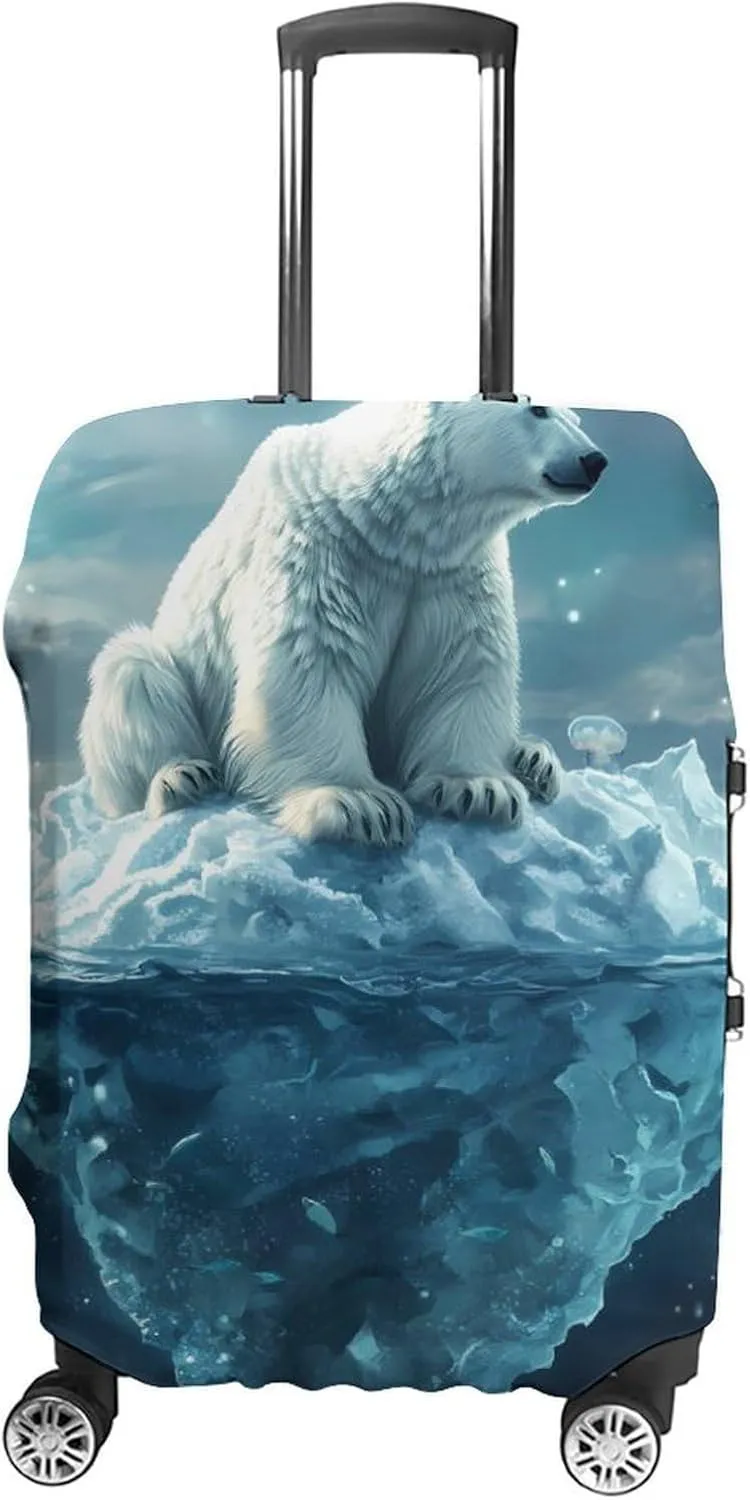 Icebergs and Polar Bears Luggage Cover for Suitcase Luggage Protector Travel Bag Covers for Luggages