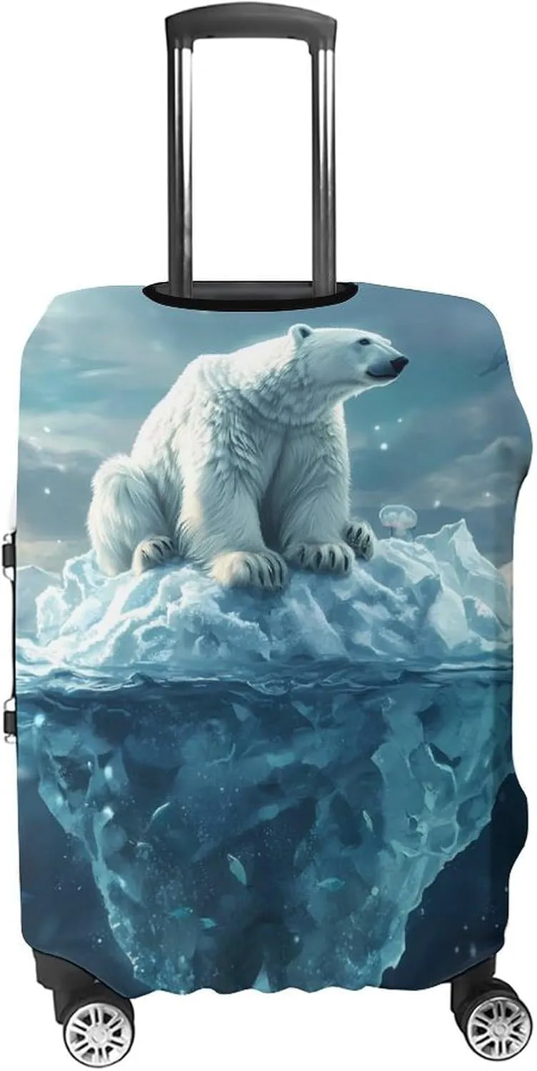 Icebergs and Polar Bears Luggage Cover for Suitcase Luggage Protector Travel Bag Covers for Luggages