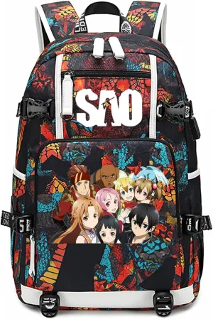 ISaikoy Anime Sword Art Online Backpack Bookbag Daypack School Bag Laptop Shoulder Bag M10
