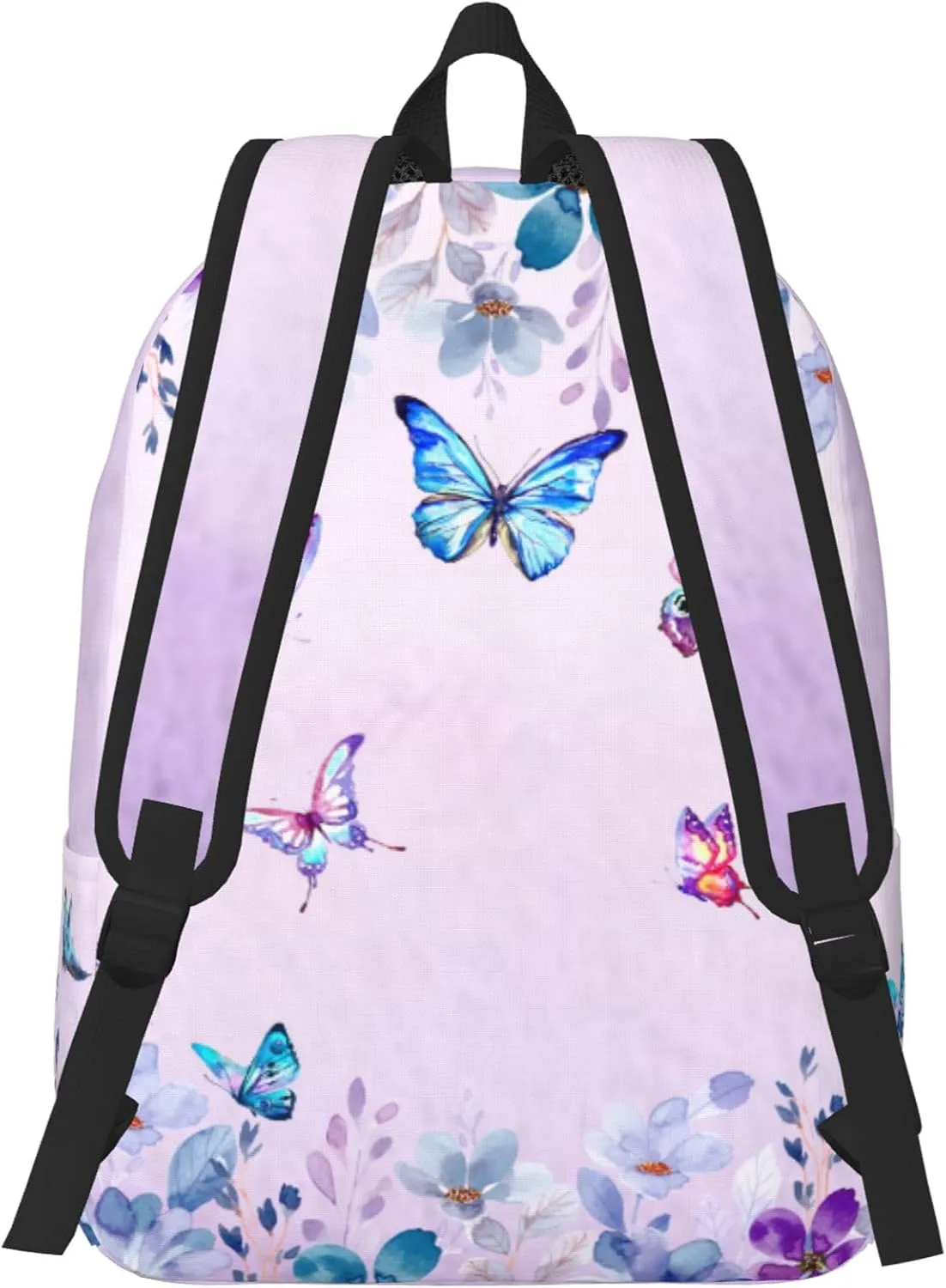 J&SBGFT Personalized Butterfly Backpack for Girls, Custom Backpacks with Names, Customized Book Bags for Kids Girls, Bags for Kids Back to School 15in