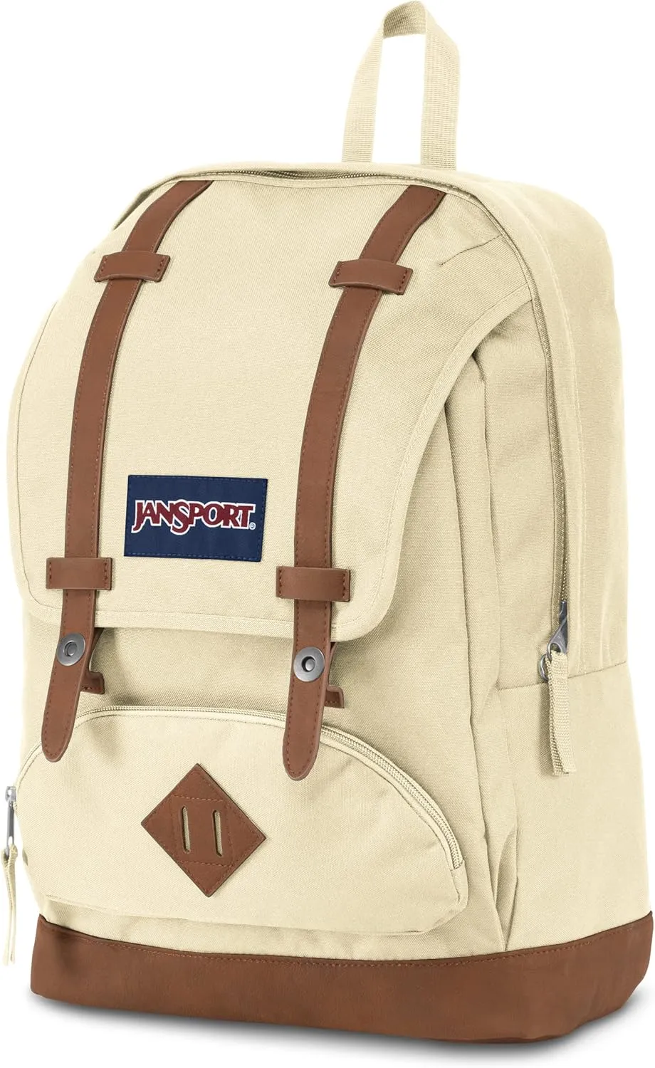 JanSport Cortlandt Laptop Backpack, Coconut, 15” Laptop Sleeve-Synthetic Leather Shoulder Computer Bag with Large Compartment, Padded Straps- Rucksack for Men, Women