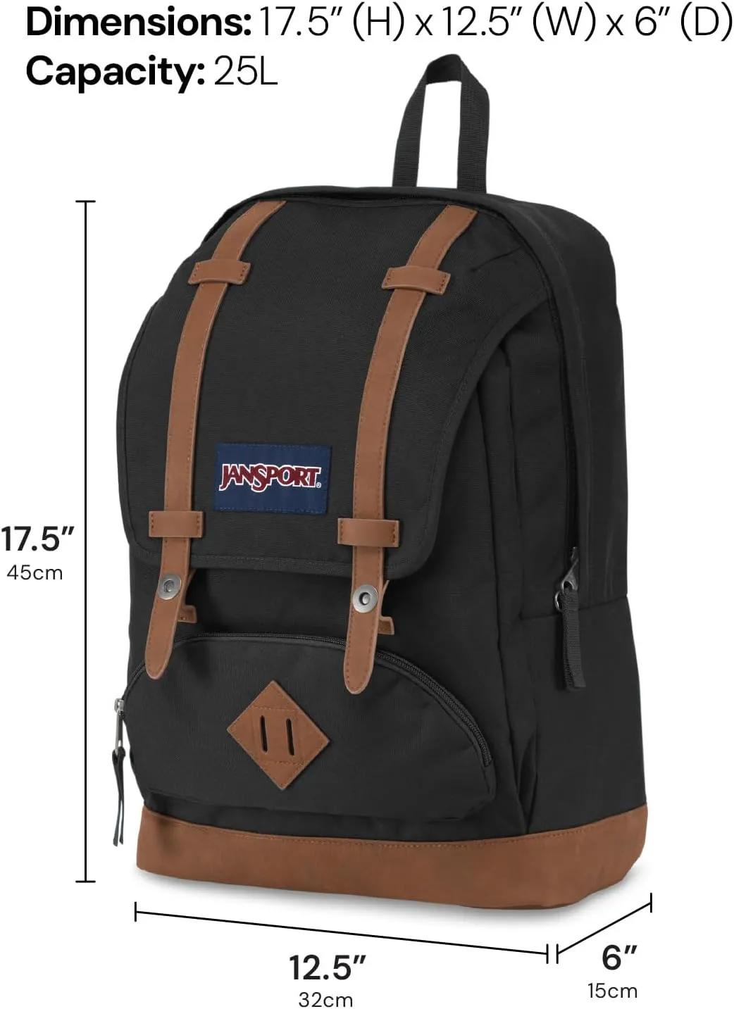 JanSport Cortlandt Laptop Backpack, Coconut, 15” Laptop Sleeve-Synthetic Leather Shoulder Computer Bag with Large Compartment, Padded Straps- Rucksack for Men, Women