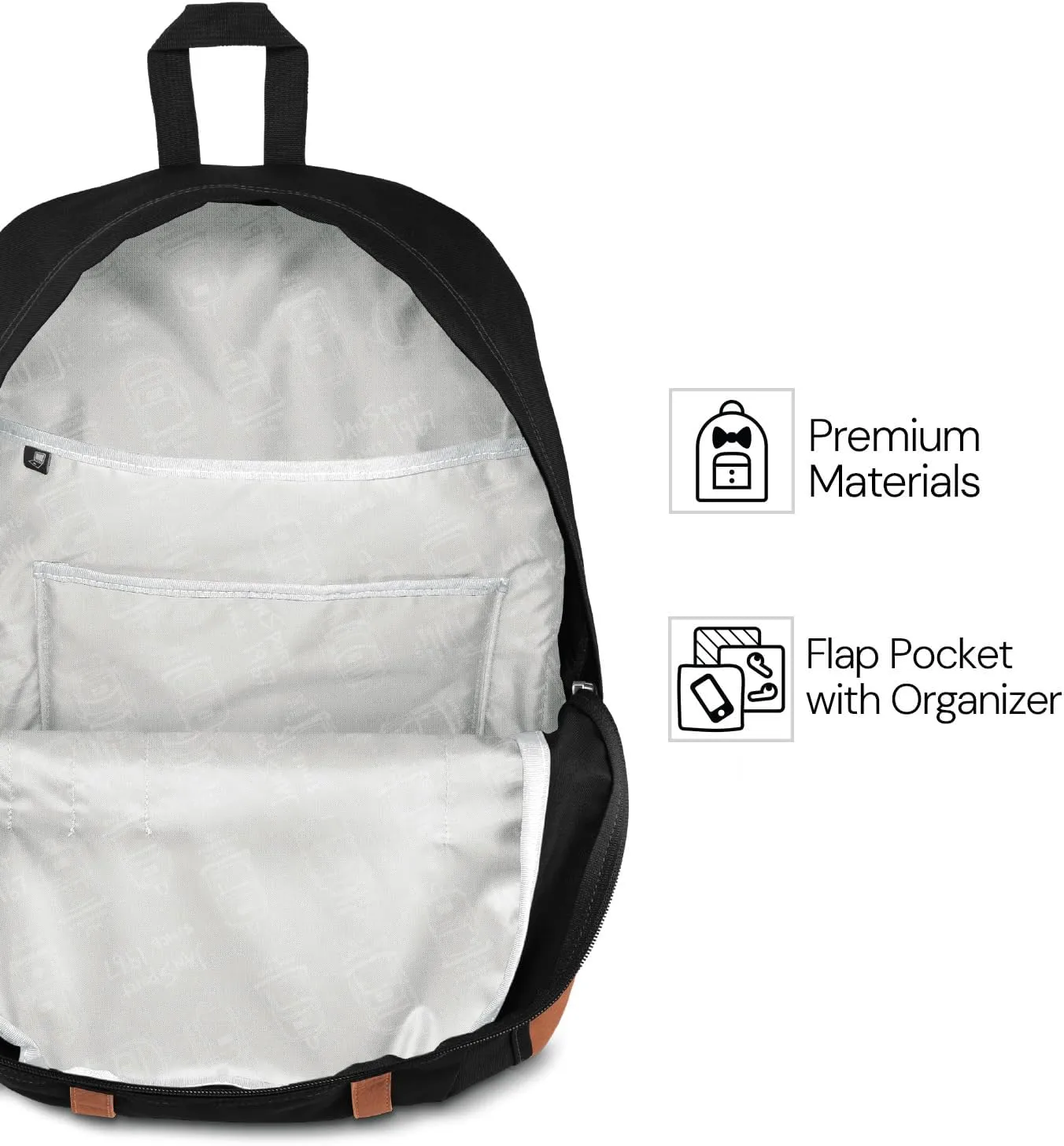 JanSport Cortlandt Laptop Backpack, Coconut, 15” Laptop Sleeve-Synthetic Leather Shoulder Computer Bag with Large Compartment, Padded Straps- Rucksack for Men, Women