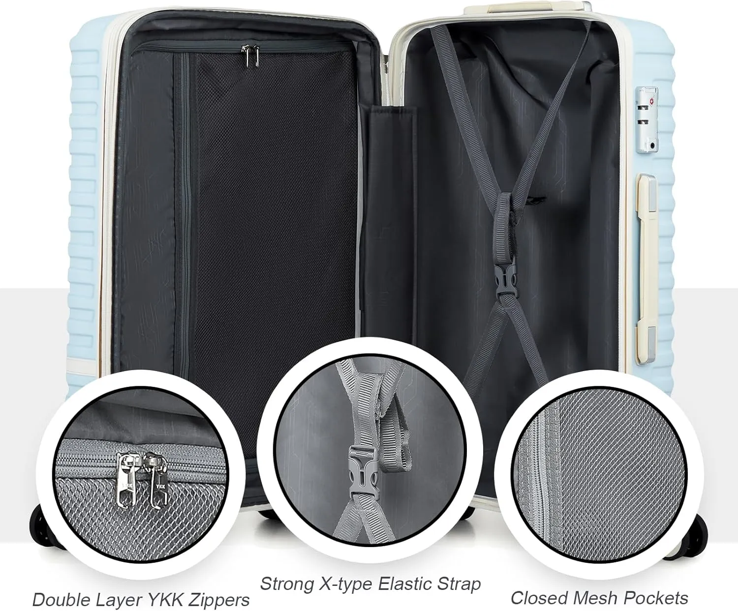 Joyway Carry On Luggage 20 Inch Expandable Suitcase with Spinner Wheel, 3 Piece Hard Shell Luggage Set with TSA Lock