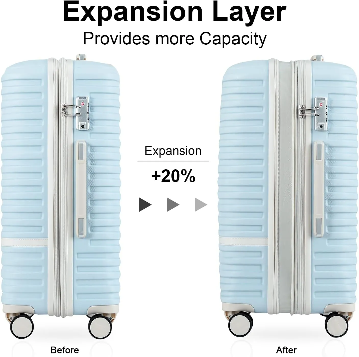 Joyway Carry On Luggage 20 Inch Expandable Suitcase with Spinner Wheel, 3 Piece Hard Shell Luggage Set with TSA Lock