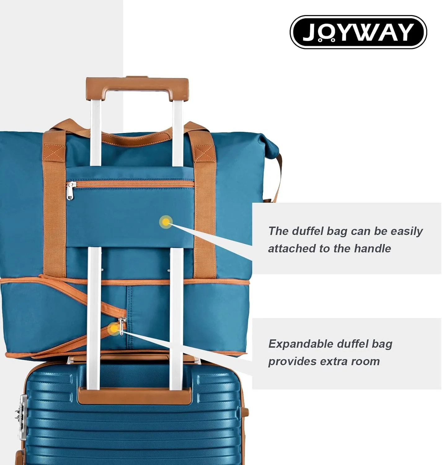 Joyway Carry On Luggage 20 Inch Expandable Suitcase with Spinner Wheel, 3 Piece Hard Shell Luggage Set with TSA Lock(Navy Blue)