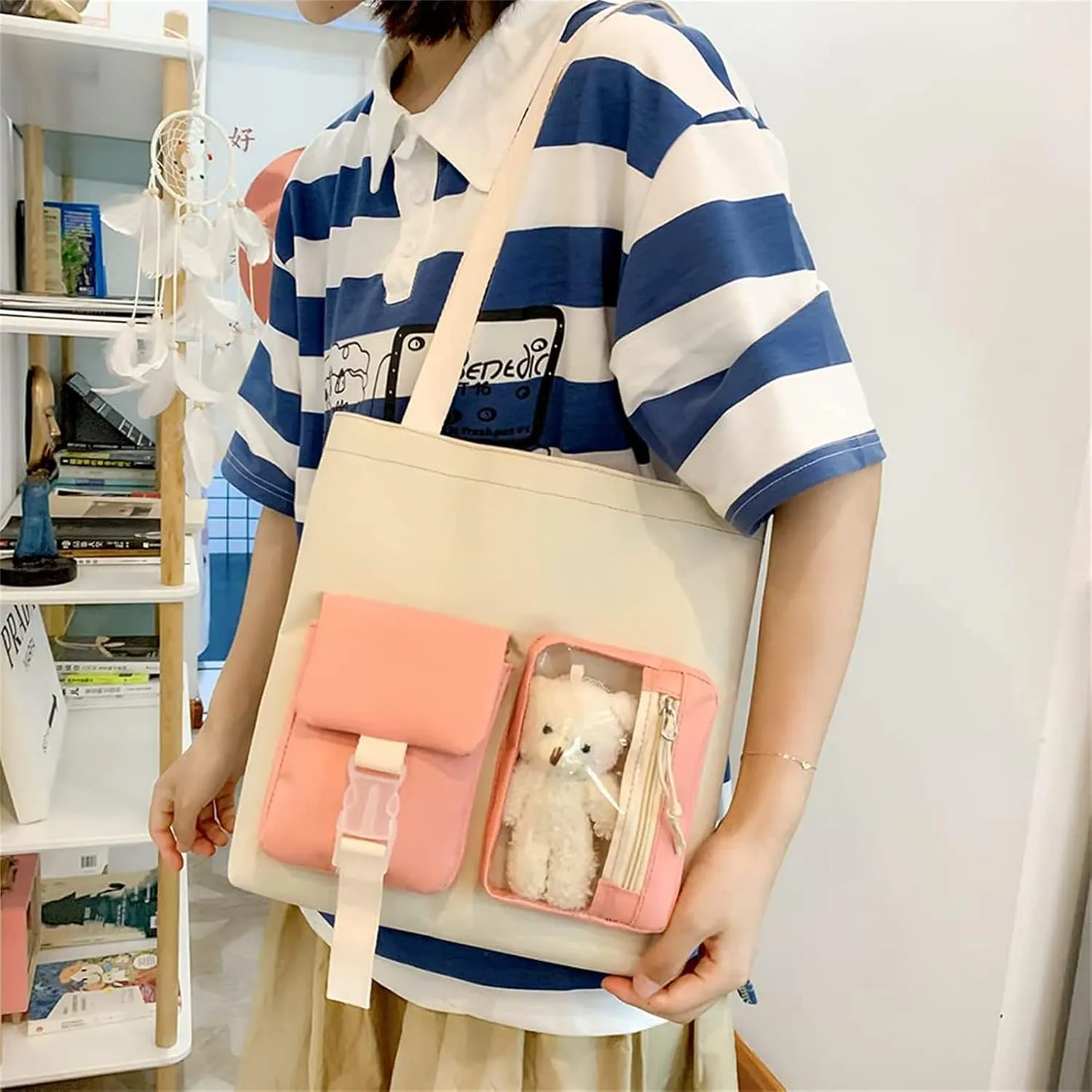 KAWAII Backpack SET 5 Pcs School Backpack Cute Aesthetic BackpackSet Aesthetic School Bags Cute Bookbag