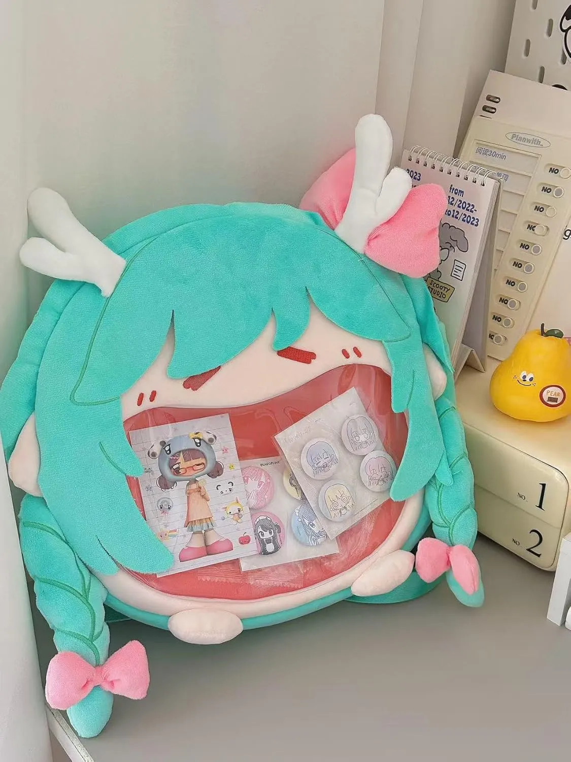 Kawaii Backpack with Kawaii Pin and Accessories, Comic-Con y2k Shoulder Bag Daypack cute Backpack Grunge Itabag Purse (Deer)