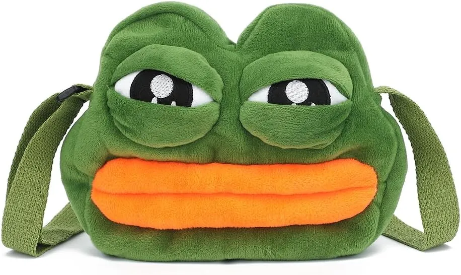Kawaii Frog Purse for Women, Cute Lolita Stuffed Animal Bag Plush Novelty Purse, Soft Fluffy Frog Crossbody Bags