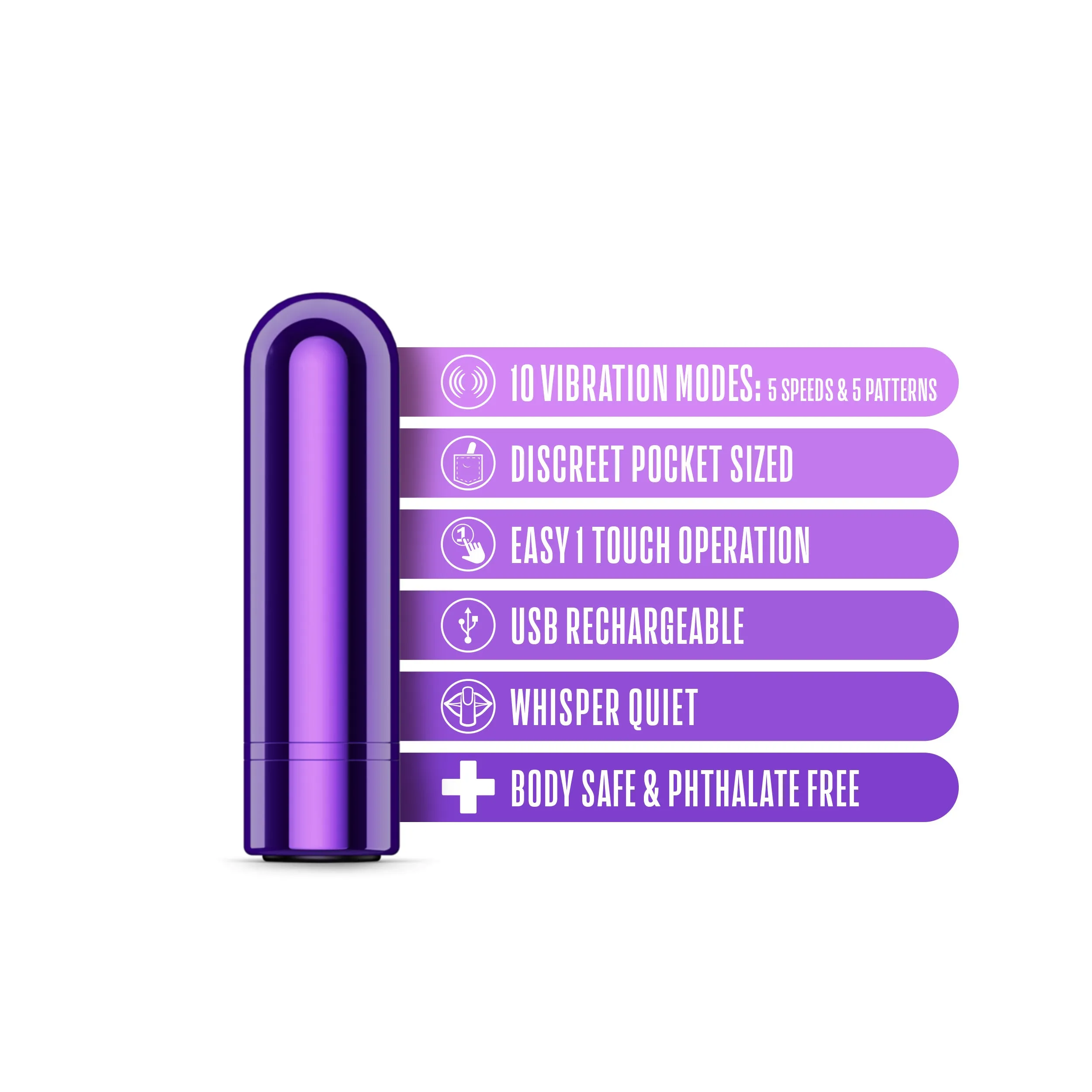 Kool Vibes Rechargeable Mini Bullet - Purple