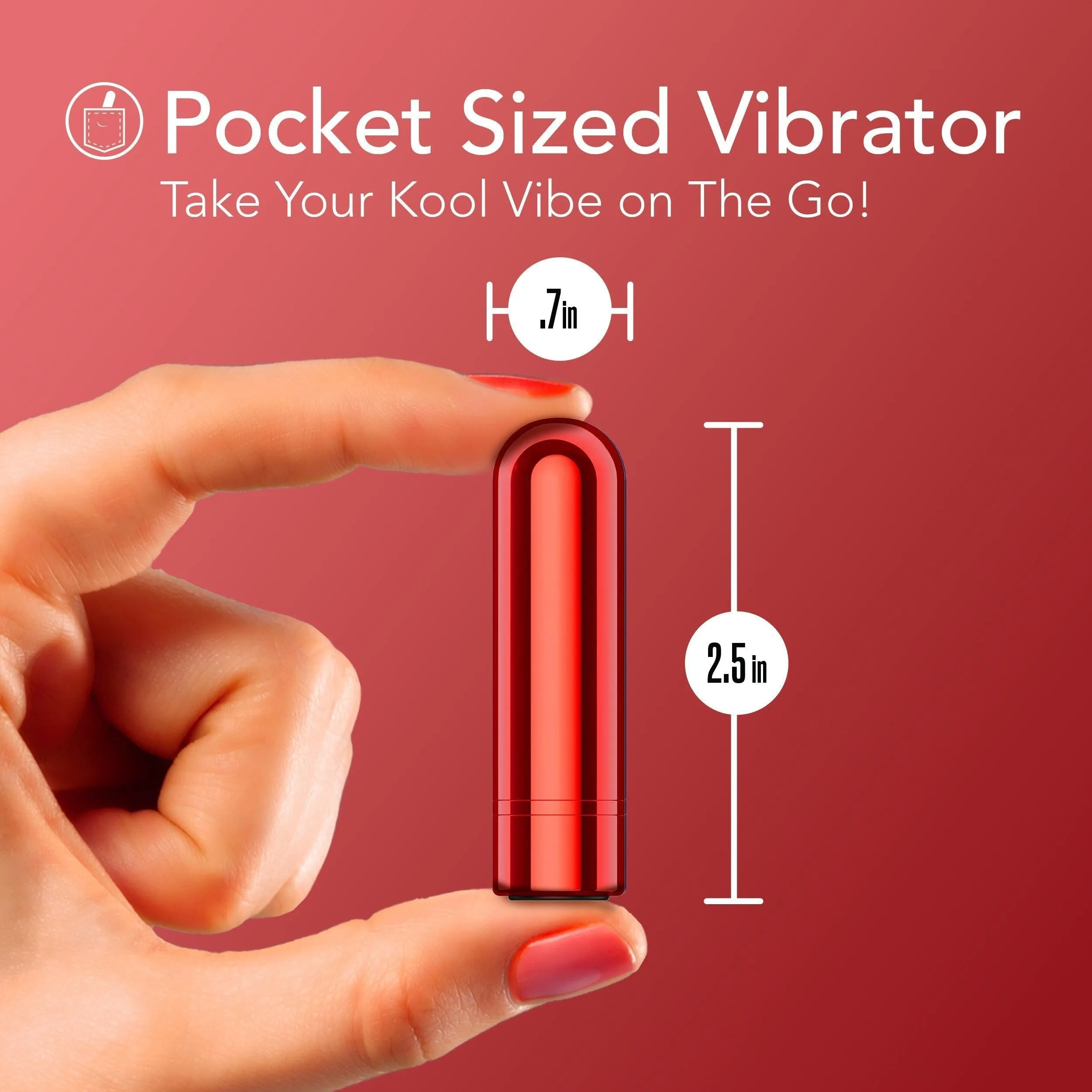 Kool Vibes Rechargeable Mini Bullet - Red