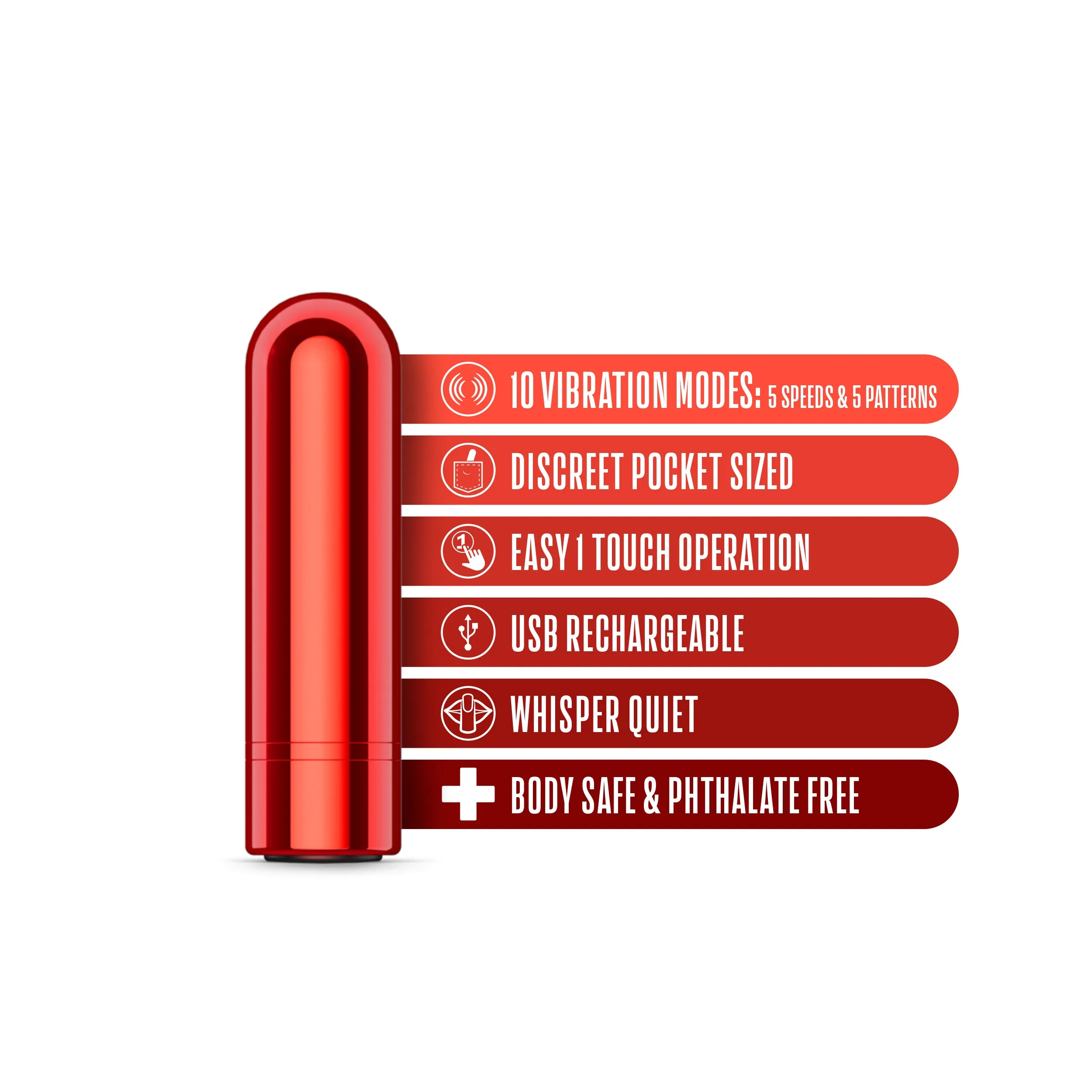 Kool Vibes Rechargeable Mini Bullet - Red