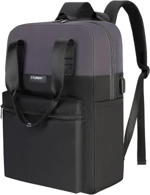 Laptop Backpack for Women Fashion Travel Backpacks 15.6 Inch Laptop Bag with USB Port Teacher Nurse Vintage Daypacks for Work,Black & Dark Grey