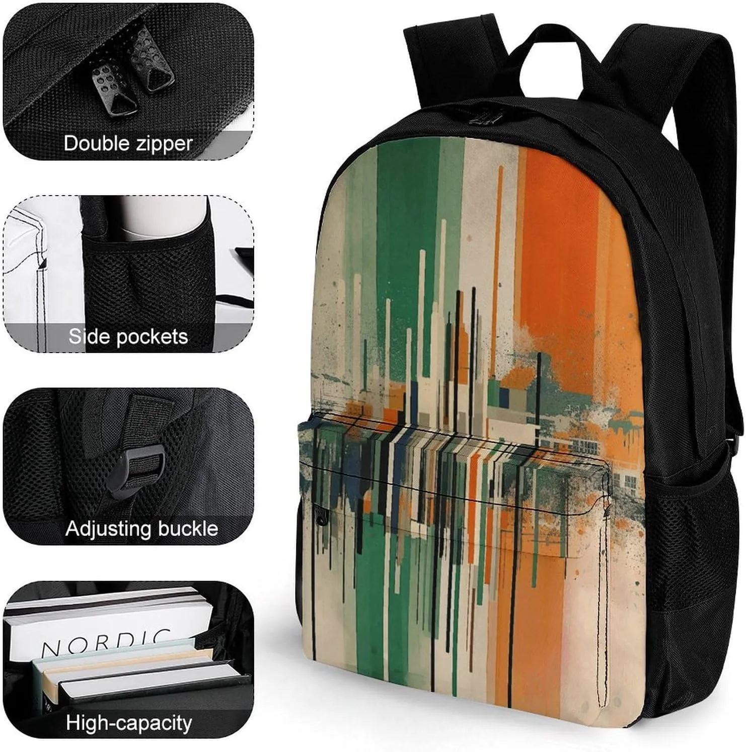Laptop Backpack for Women Men Daypack Complex Patterns Backpacks Computer Bag Travel Laptop Bag Casual Work Bag