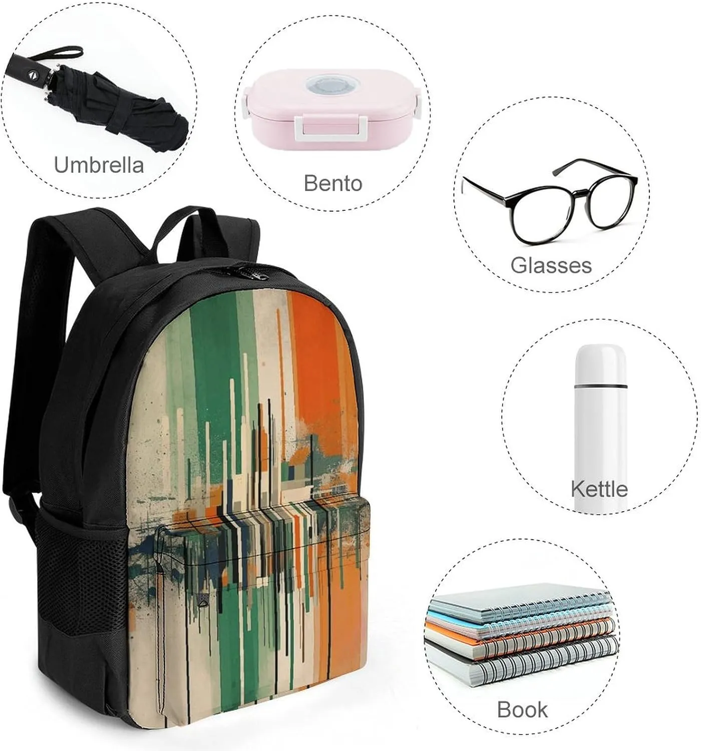 Laptop Backpack for Women Men Daypack Complex Patterns Backpacks Computer Bag Travel Laptop Bag Casual Work Bag