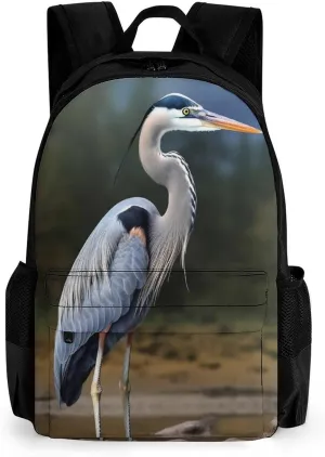 Laptop Backpack for Women Men Daypack Heron Backpacks Computer Bag Travel Laptop Bag Casual Work Bag