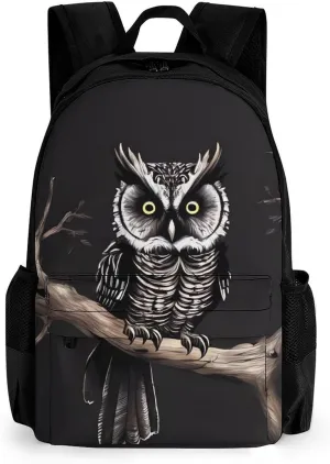 Laptop Backpack for Women Men Daypack Late Night Owl Backpacks Computer Bag Travel Laptop Bag Casual Work Bag