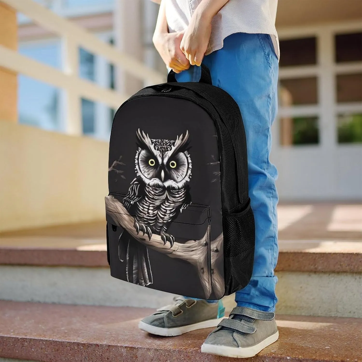 Laptop Backpack for Women Men Daypack Late Night Owl Backpacks Computer Bag Travel Laptop Bag Casual Work Bag