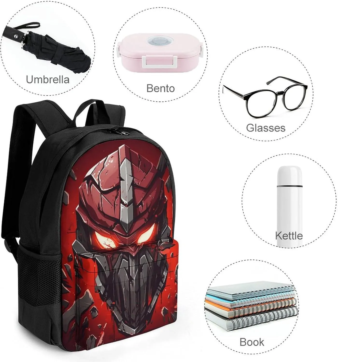 Laptop Backpack for Women Men Daypack Red Helmet Backpacks Computer Bag Travel Laptop Bag Casual Work Bag