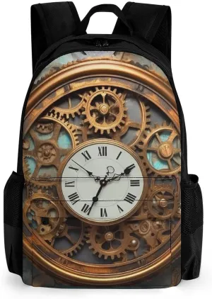 Laptop Backpack for Women Men Daypack Rusty Steampunk Clock Backpacks Computer Bag Travel Laptop Bag Casual Work Bag